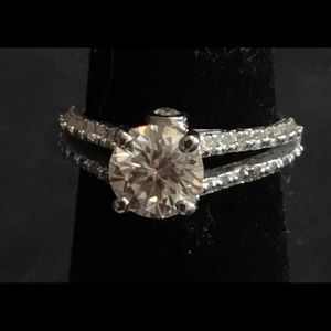 Solid 14k 1.15cttw Moissanite Engagement Ring
